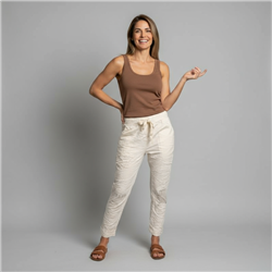 Mujer babucha lino elastizado parches estrella linea italiana - IB