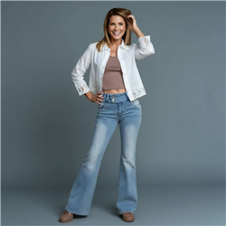 Mujer pantalon jean elastizado tiro corto oxford - EM