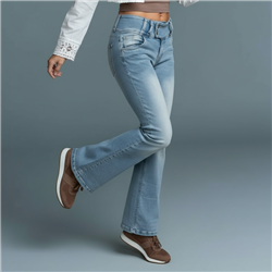 Mujer pantalon jean elastizado tiro corto oxford - EM