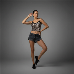 Mujer top musculosa lycra corta escote V print - BEL