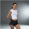 Mujer musculosa lycra frente brillos corta - FRA