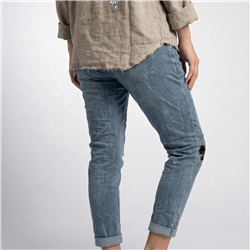 Mujer babucha lino elastizado parches tachas linea italiana - IB