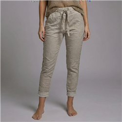 Mujer babucha lino elastizado tiras laterales linea italiana - IB