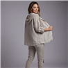 Mujer camisaco lino combinado tejido capucha linea italiana - IB