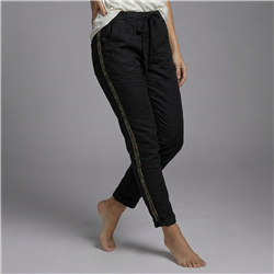 Mujer babucha lino elastizado tiras laterales linea italiana - IB