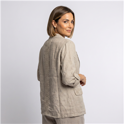 Mujer blazer lino combinado tejido linea italiana - IB