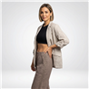 Mujer blazer lino combinado tejido linea italiana - IB