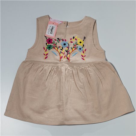 Nena Vestido lino tipo princesa bordado 9015