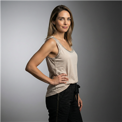 Mujer musculosa algodon tachas cuello mangas - FRA