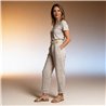 Mujer pantalon lino cinto linea italiana - IB