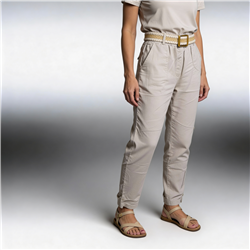 Mujer pantalon lino cinto linea italiana - IB