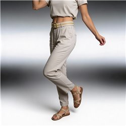Mujer pantalon lino cinto linea italiana - IB