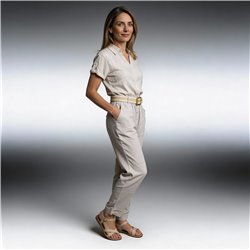 Mujer pantalon lino cinto linea italiana - IB