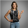 Mujer musculosa tejida laminada cierre en hombros - CA