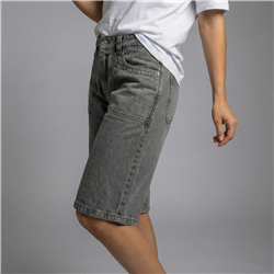 Mujer bermuda jean cargo bordado en bolsillos - EM