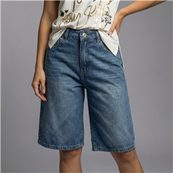 Mujer bermuda jean hebillas en cintura - BEL