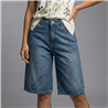 Mujer bermuda jean hebillas en cintura - BEL