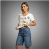 Mujer bermuda jean hebillas en cintura - BEL