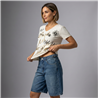Mujer bermuda jean hebillas en cintura - BEL
