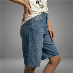 Mujer bermuda jean hebillas en cintura - BEL