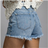 Mujer short jean liso desflecado - BEL