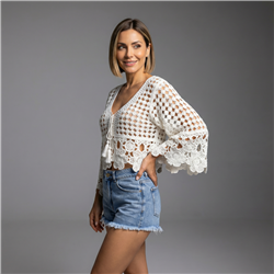 Mujer short jean liso desflecado - BEL