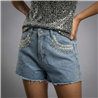 Mujer short jean brillo bolsillo dije corona - OG