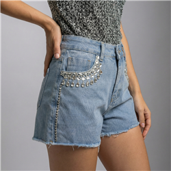 Mujer short jean brillo bolsillo dije corona - OG