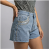 Mujer short jean brillo bolsillo dije corona - OG