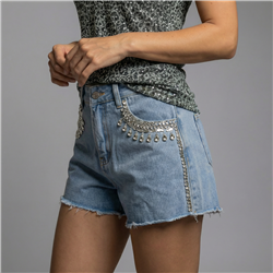 Mujer short jean brillo bolsillo dije corona - OG