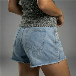 Mujer short jean brillo bolsillo dije corona - OG