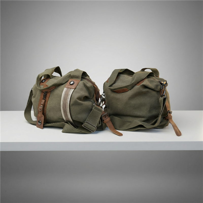 Bolso lona frente bolsillo cierre llavero - GO