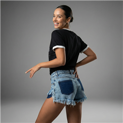 Mujer remera algodon estampa corazon lentejuelas - FRA