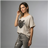 Mujer remera algodon amplia corazon print linea italiana - IB