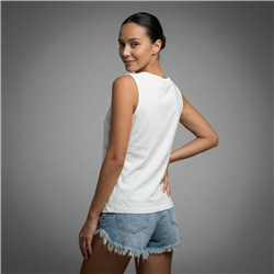 Mujer musculosa algodon combinado guipur - FRA