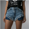 Mujer short jean combinado bolsillos - BEL