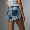Mujer short jean combinado bolsillos - BEL