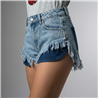 Mujer short jean combinado bolsillos - BEL