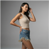 Mujer short jean desflecado tachas estrass - YD