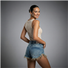 Mujer short jean desflecado tachas estrass - YD
