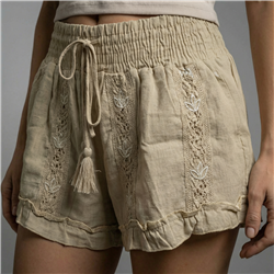 Mujer short lino guipur canutillo - ZE