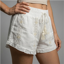 Mujer short lino guipur canutillo - ZE