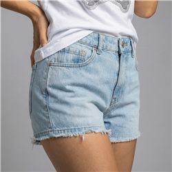 Mujer short jean con ruedo medias roturas - BEL