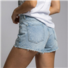 Mujer short jean con ruedo medias roturas - BEL