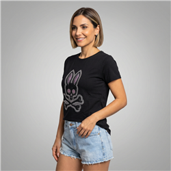 Mujer remera algodon estampa conejo estrass - CA