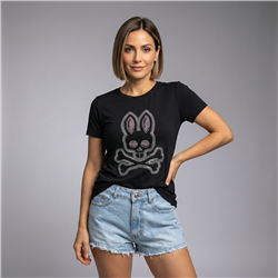 Mujer remera algodon estampa conejo estrass - CA