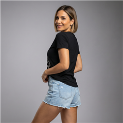 Mujer remera algodon estampa conejo estrass - CA
