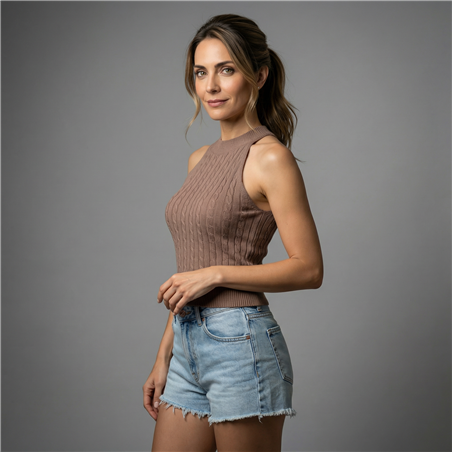 Mujer musculosa tejido frente ocho - CAL