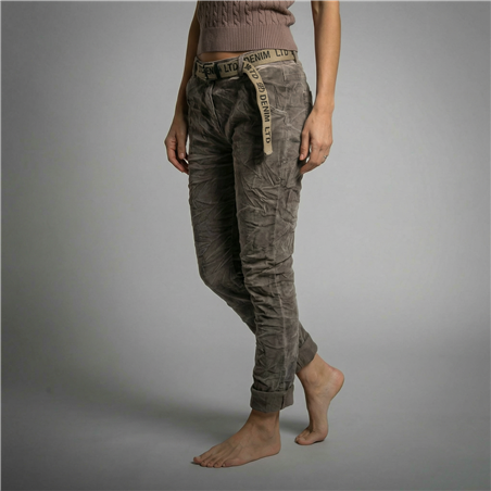 Mujer babucha creep gamuzado cinturon linea italiana - IB