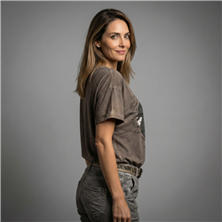 Mujer remera algodon aplique corazon lentejuelas linea italiana - IB